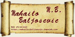 Mahailo Baljošević vizit kartica